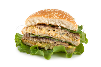 Hamburger isolated on white