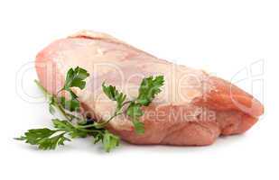 Raw pork isolated