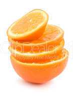 Ripe oranges isolated