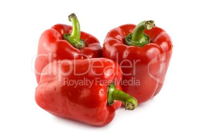 Three red peppers