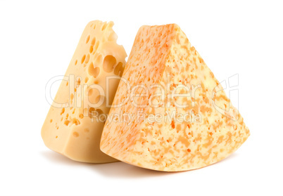 Dutch cheese isolated on white