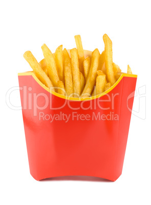 Fried potatoes in a red box