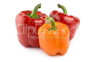 Two red and one orange pepper