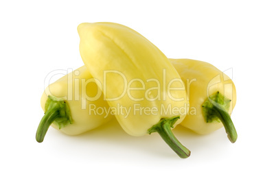 Three yellow bell pepper