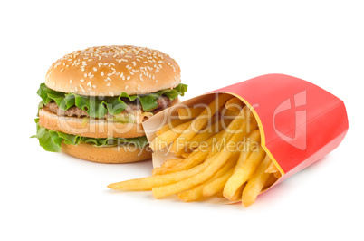 Burger and french fries