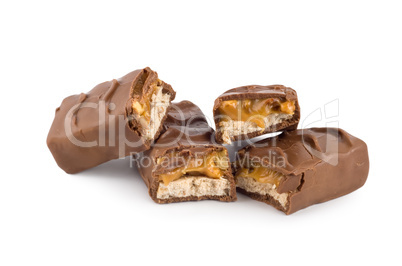 Chocolate with caramel isolated