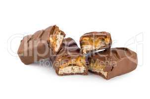 Chocolate with caramel isolated