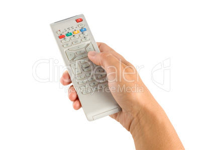 Remote controller in a hand