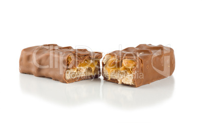 Chocolate with caramel isolated