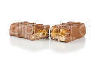 Chocolate with caramel isolated