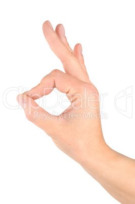 Hand simulating Ok sign