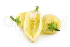 Ripe yellow bell pepper isolated