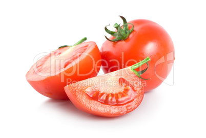 Three raw red tomatoes