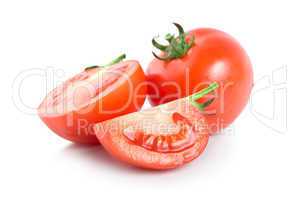 Three raw red tomatoes