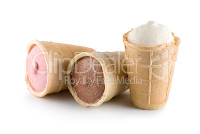 Three ice cream Isolated