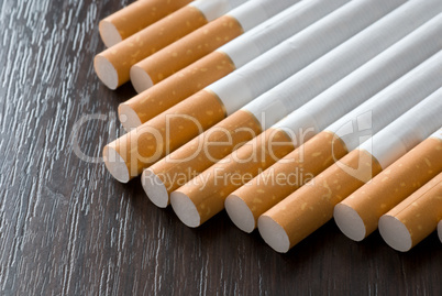 Cigarettes on the black table