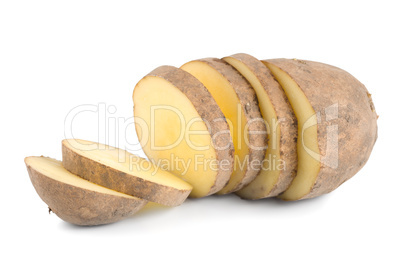 Cut raw potatoes isolated