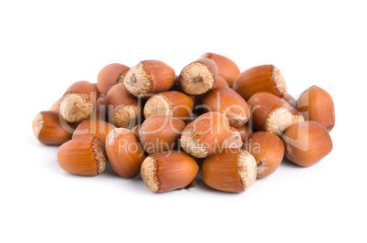 Nuts on white background