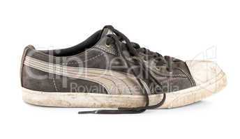 Old sneakers isolated