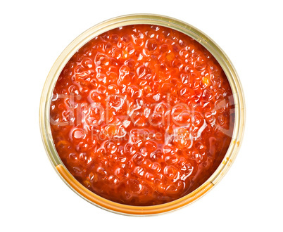 Red caviar in tin