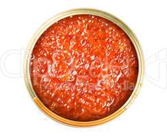 Red caviar in tin