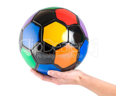 Soccer ball in hand