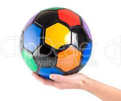 Soccer ball in hand