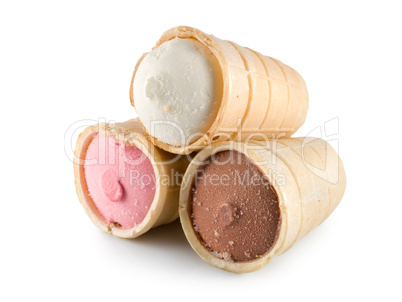 White brown and red ice cream