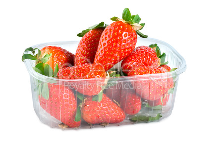 Strawberries in plastic container