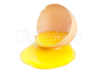 Broken egg isolated