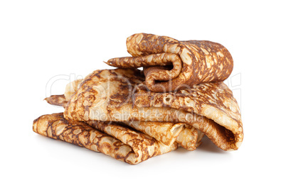 Folded pancakes isolated