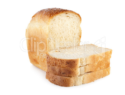 Fresh white bread isolated