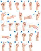 Hand sign language alphabet