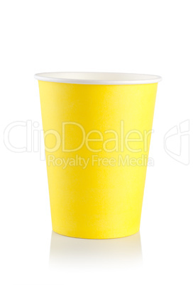 Yellow disposable cup