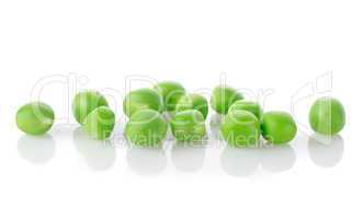 Raw green peas isolated
