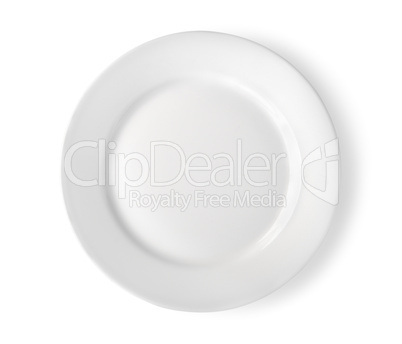 Empty plate isolated Path