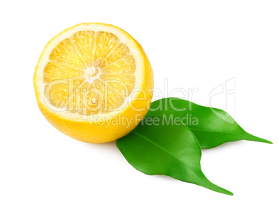 Lemon with leaves