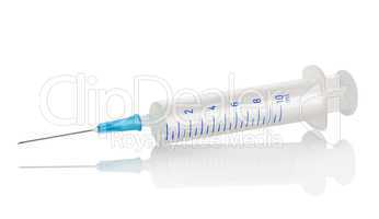 Plastic syringe isolated