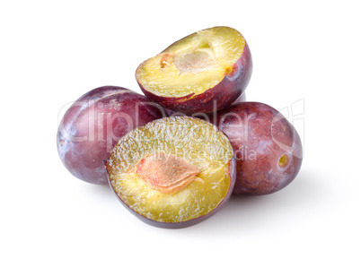 Plums isolated