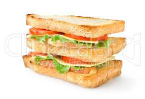 Sandwich with vegetables isolated