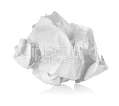 Crumpled paper isolated