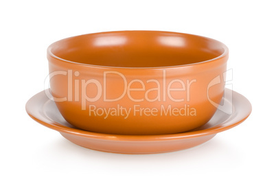 Brown bowl isolated