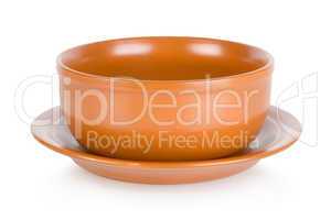 Brown bowl isolated