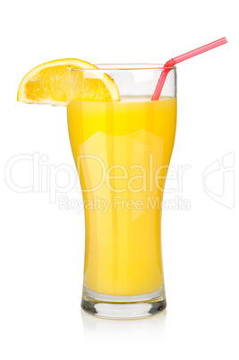 Orange juice in a big glass