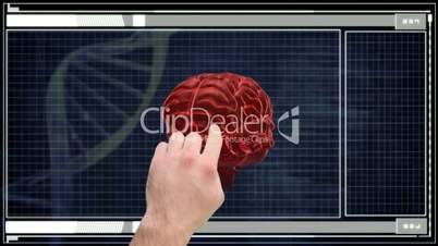 Hand using medical touchscreen interface