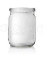 Empty glass jar isolated