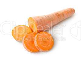 Raw carrots isolated