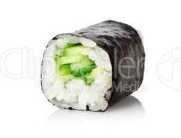 Sushi with a cucumber
