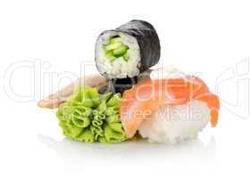 Wasabi and sushi
