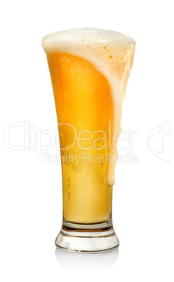 Glass of beer isolated